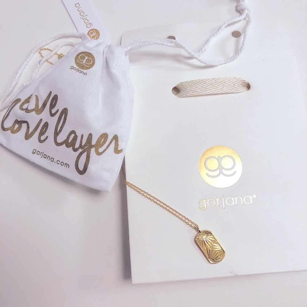 18k gold plated Gorjana Dog Tag Necklace